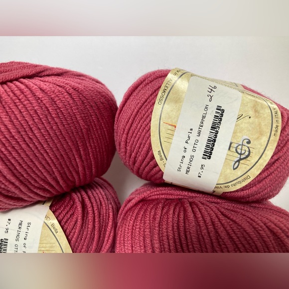 Vintage Fare Baruffa Otto Watermelon Pink Extra Fine Merino Wool 50g 4 Balls - Picture 3 of 6